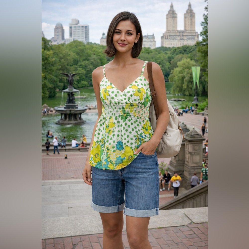 She's Cool Women's Sheer Summertime V-Neck Top (Top Only)